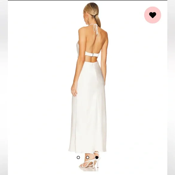 saylor dresses Long Ruffled Maxi Party Dress with Strappy Back White / Medium